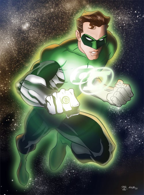 漫画英雄人物插画： 绿灯侠(Green Lantern)