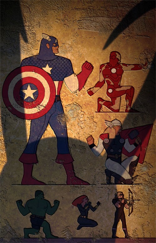超级英雄漫画人物插画：复仇者联盟The Avengers