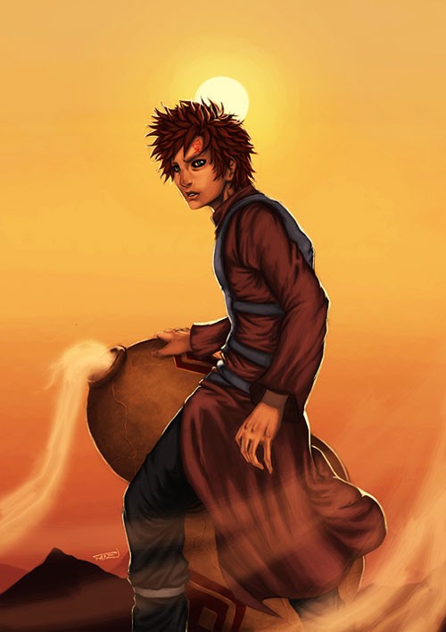 火影忍者NARUTO人物插画：我爱罗(Gaara)