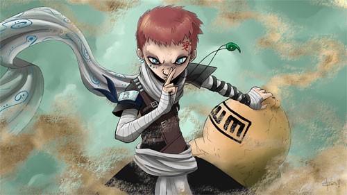 火影忍者NARUTO人物插画：我爱罗(Gaara)