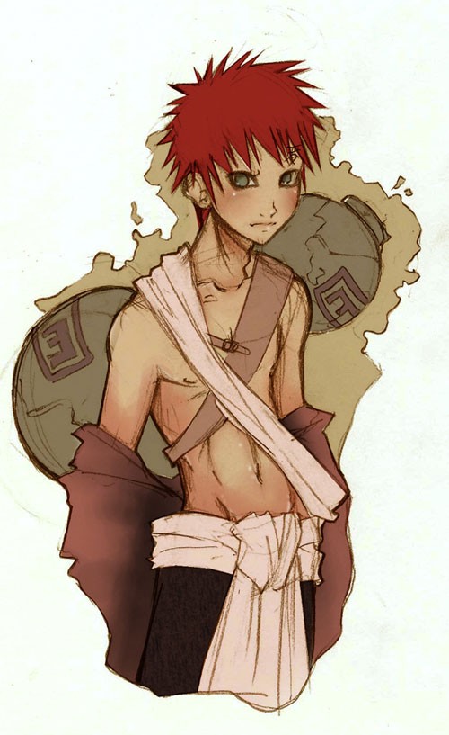 火影忍者NARUTO人物插画：我爱罗(Gaara)