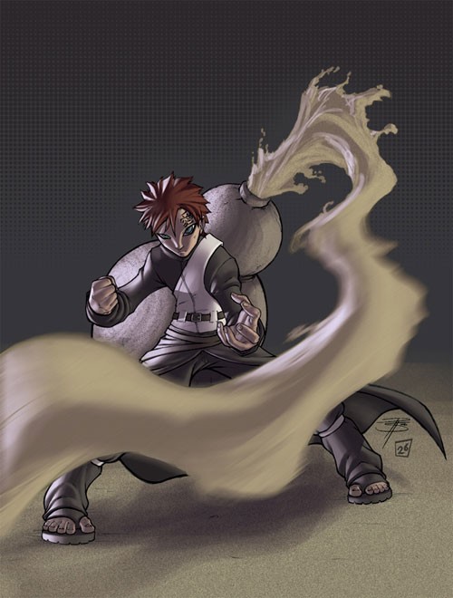 火影忍者NARUTO人物插画：我爱罗(Gaara)