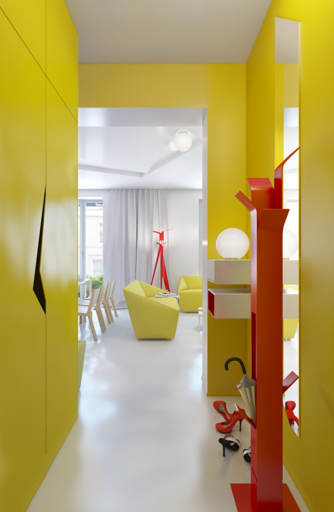 色彩丰富的概念小公寓设计