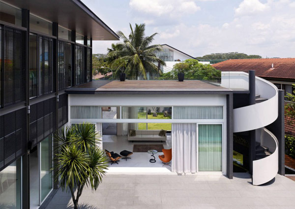 U型现代住宅设计：新加坡Sunset别墅