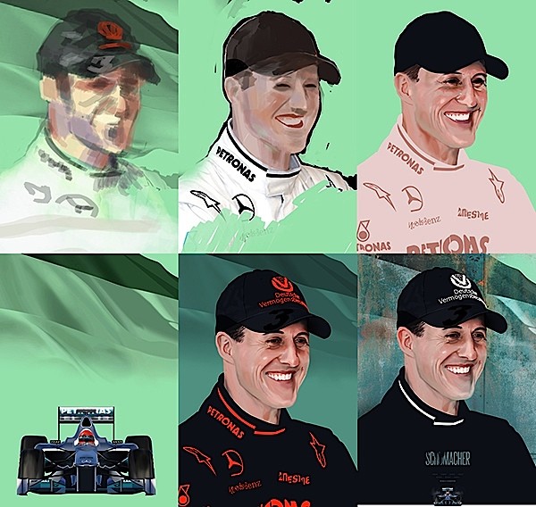 著名的F1赛车手插画欣赏