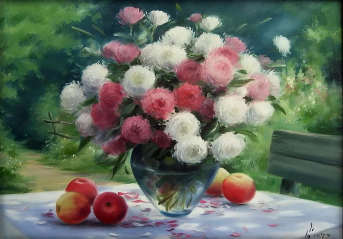 Buiko Oleg花卉绘画作品
