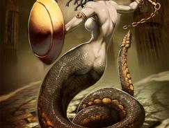 希腊神话人物插画：魔女美杜沙（Medusa）