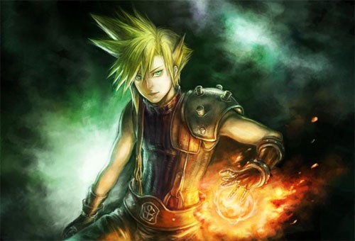 最终幻想游戏人物插画：Cloud Strife