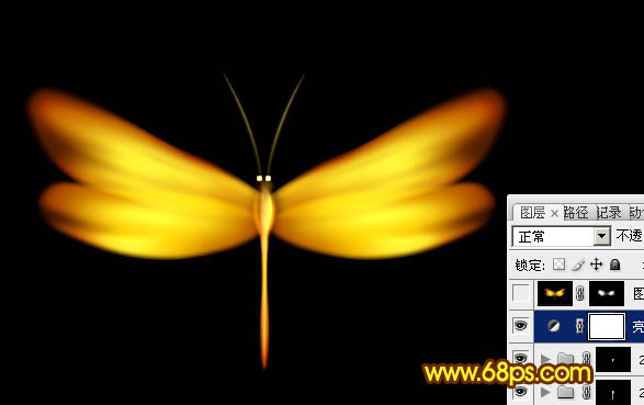 Photoshop打造一只漂亮的金色蜻蜓