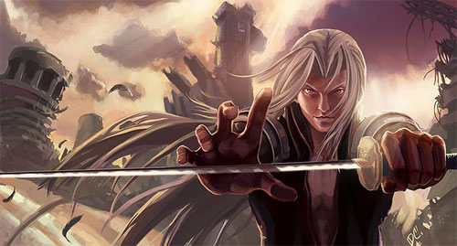 最终幻想7角色插画：萨菲罗斯（Sephiroth）
