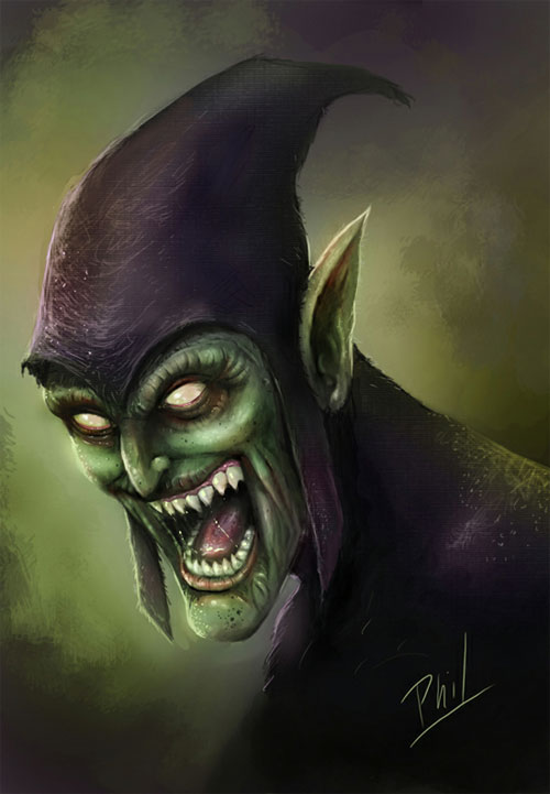 动漫人物插画：绿魔人(Green Goblin)