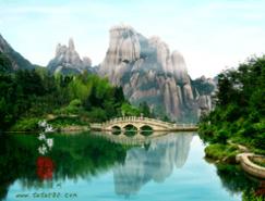 Photoshop给风景图片加上流云飘动动画