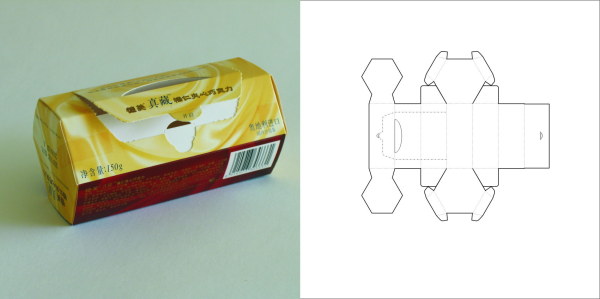 包裝結構設計實樣圖和包裝展開分解圖 