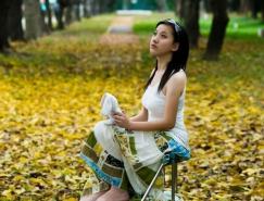 Photoshop打造漂亮的橙紫色树林人物照片