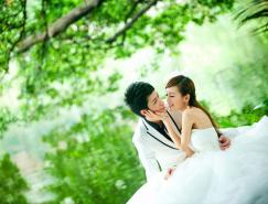 Photoshop给池塘边的情侣加上唯美的淡黄色