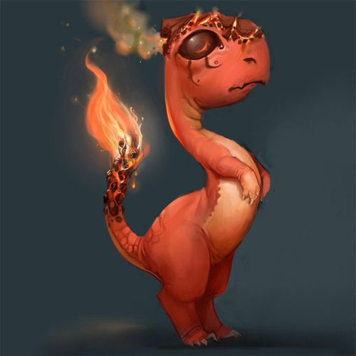 口袋妖怪角色插画: 小火龙charmander