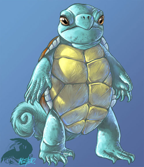 口袋妖怪角色插画: 杰尼龟(Squirtle)