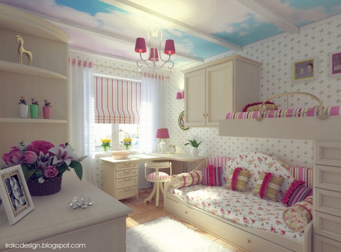 可爱的女孩房间设计