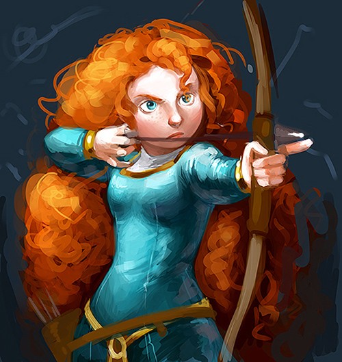 《勇敢传说》角色插画：玛瑞达（Merida）