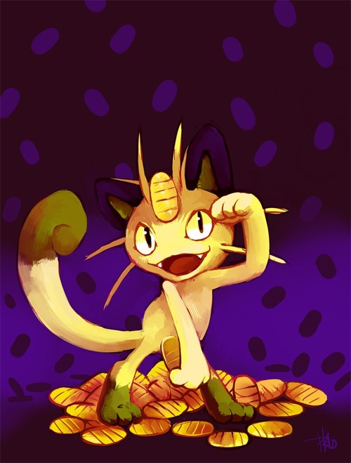 口袋妖怪角色插画: 喵喵(Meowth)