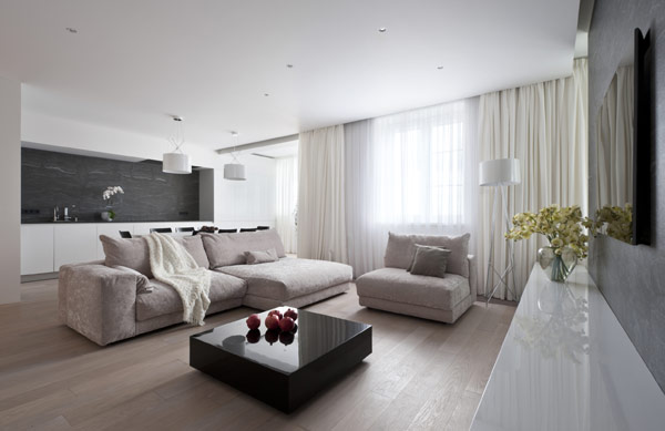 莫斯科130平米现代优雅的公寓设计