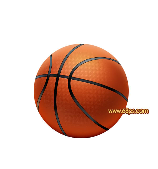 Photoshop制作细腻逼真的红色篮球