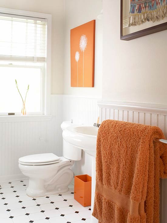 橙色系浴室装修设计欣赏