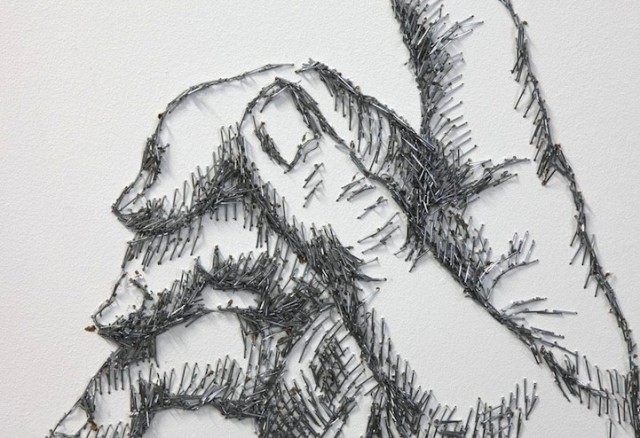 Baptiste Debombourg: 订书针创作的完美画作