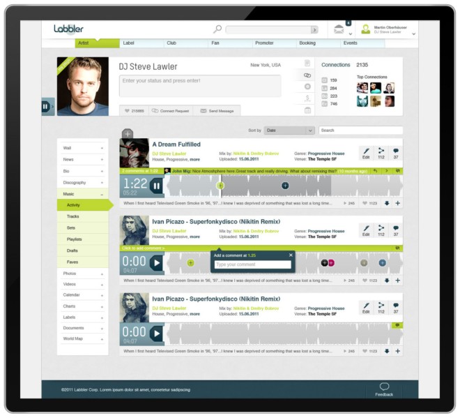 Labbler音乐社区网站界面设计