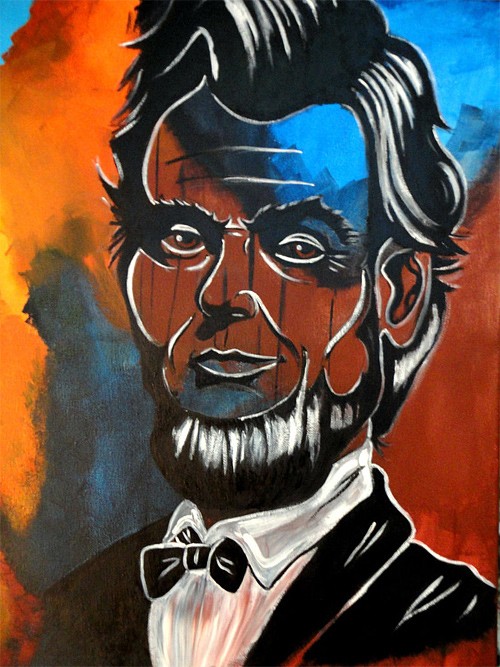 人物肖像插画：美国总统亚伯拉罕·林肯(Abraham Lincoln)