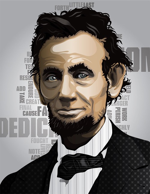 人物肖像插画：美国总统亚伯拉罕·林肯(Abraham Lincoln)