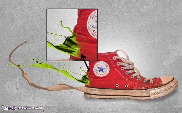 Photoshop打造动感流体运动鞋海报