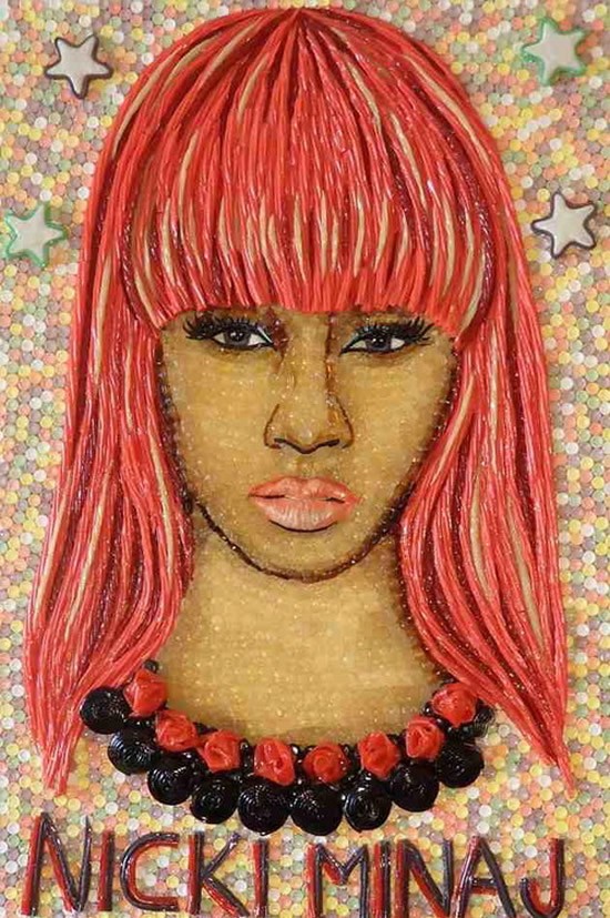 墨西哥艺术家Christiam Ramos：糖果组成的名人肖像画