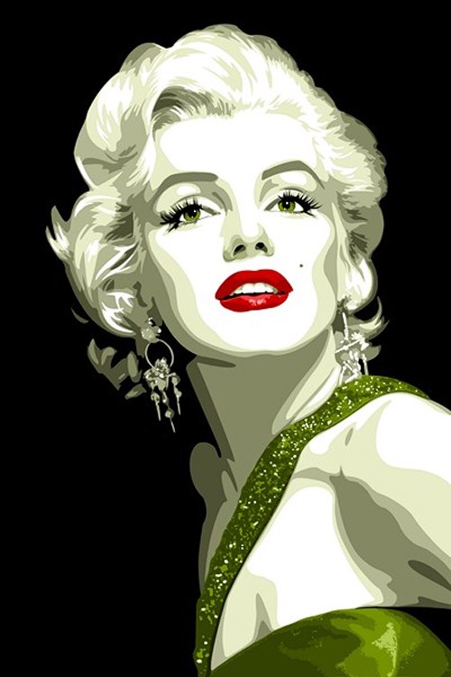 人物插画欣赏：好莱坞性感女神玛丽莲·梦露(Marilyn Monroe)