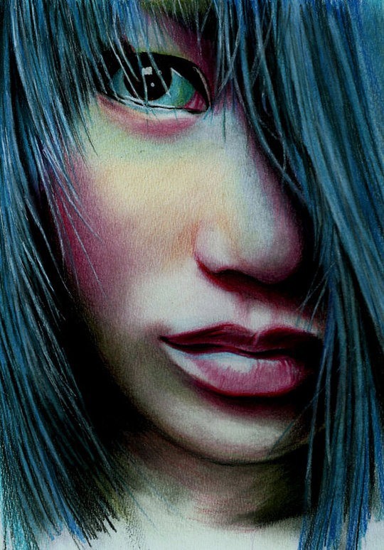 Brian Scott惊人的彩色铅笔肖像画