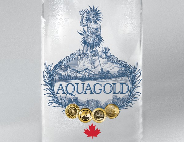 包装设计欣赏：加拿大天然泉水Aquagold
