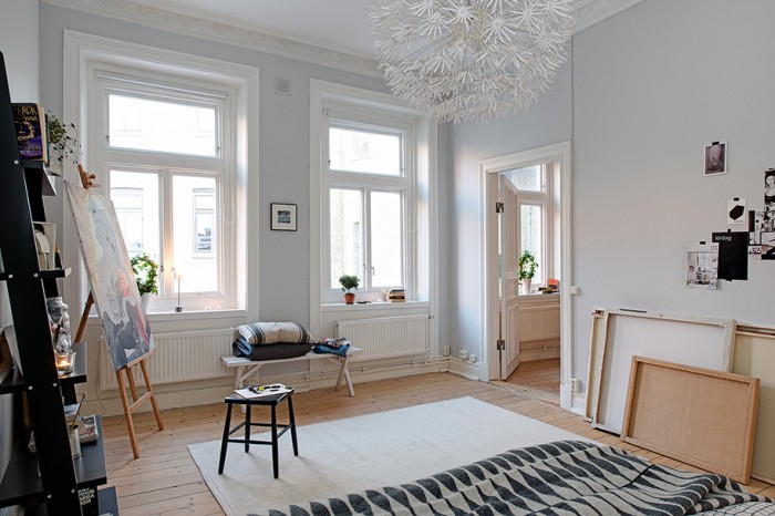 新和旧的融合：瑞典白色公寓