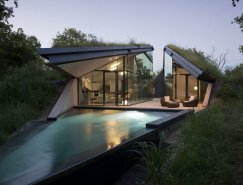 绿色植被覆盖的屋顶：科罗拉多河岸Edgeland住宅