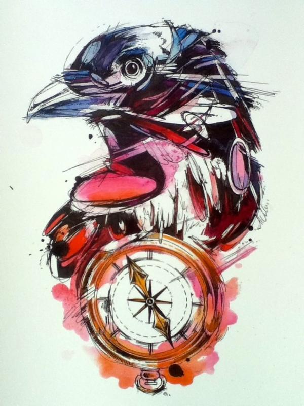 美国艺术家Abby Diamond动物水彩画作品