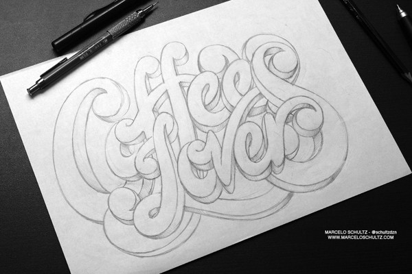 Marcelo Schultz炫丽的手绘质感字体设计