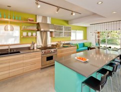 鮮艷明亮的色彩：31款國外現代廚房設計