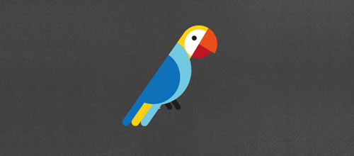 标志设计元素运用实例：鹦鹉(2)