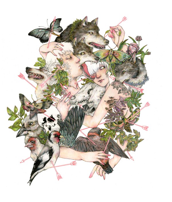 自然 动物 花卉和人: Fumi Nakamura插画作品欣赏
