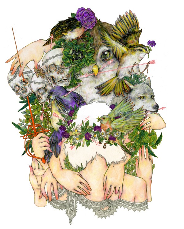 自然 动物 花卉和人: Fumi Nakamura插画作品欣赏