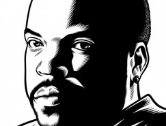 Charles Burns黑白人物肖像插画