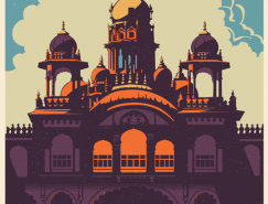 印度古典风格浓郁的旅游海报设计