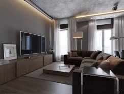 灰色基调的现代简约公寓设计