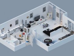 国外一组3D户型图设计