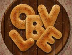 PS制作美味可口的面包圈字體