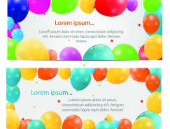彩色气球环绕banner矢量素材